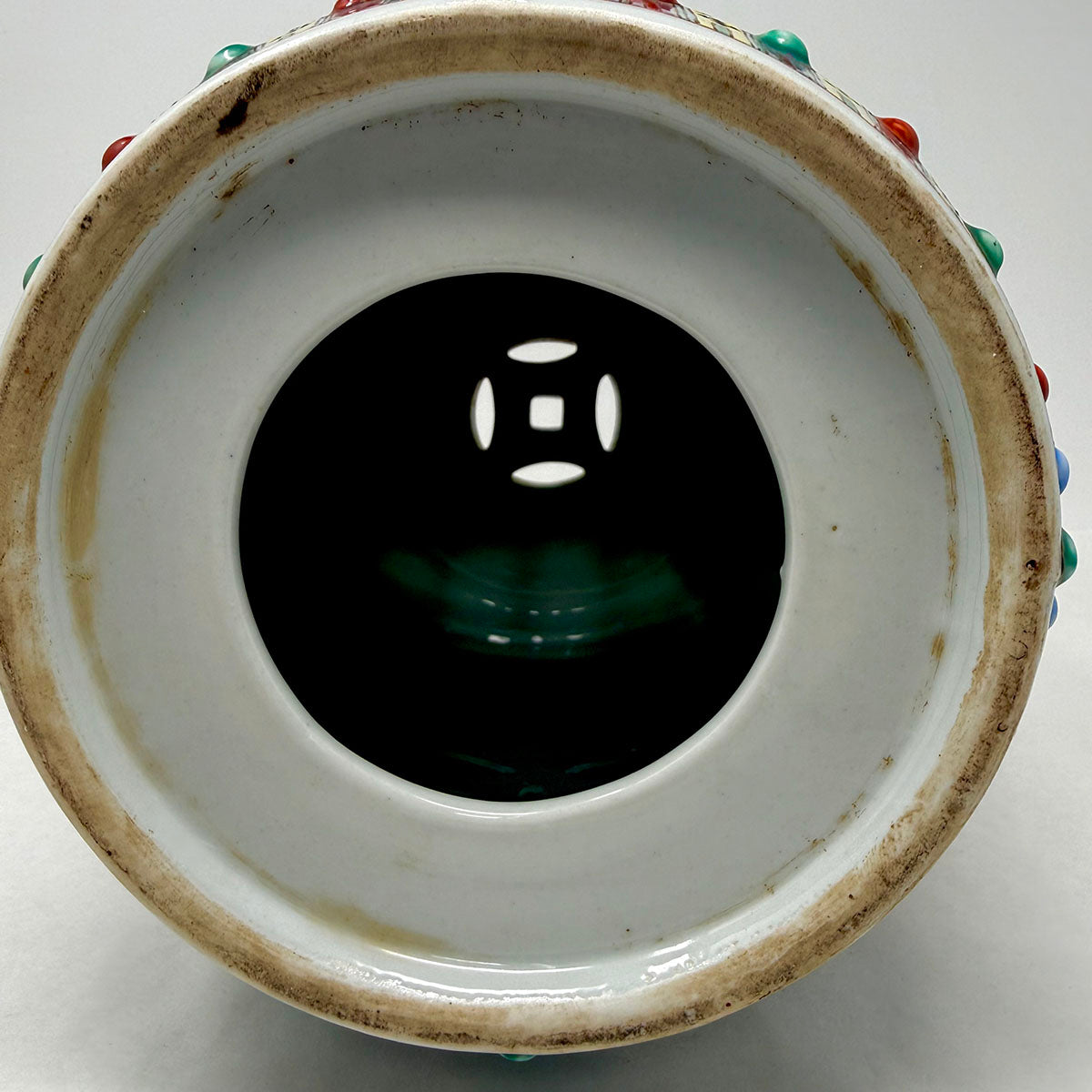 Asian Enameled Porcelain Garden Stool "Eight Immortals"