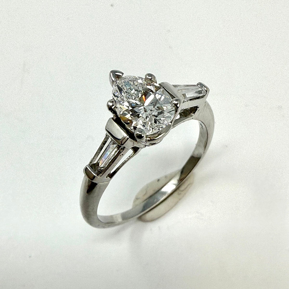 Platinum Ring with 1.06ct Pear Shaped Diamond