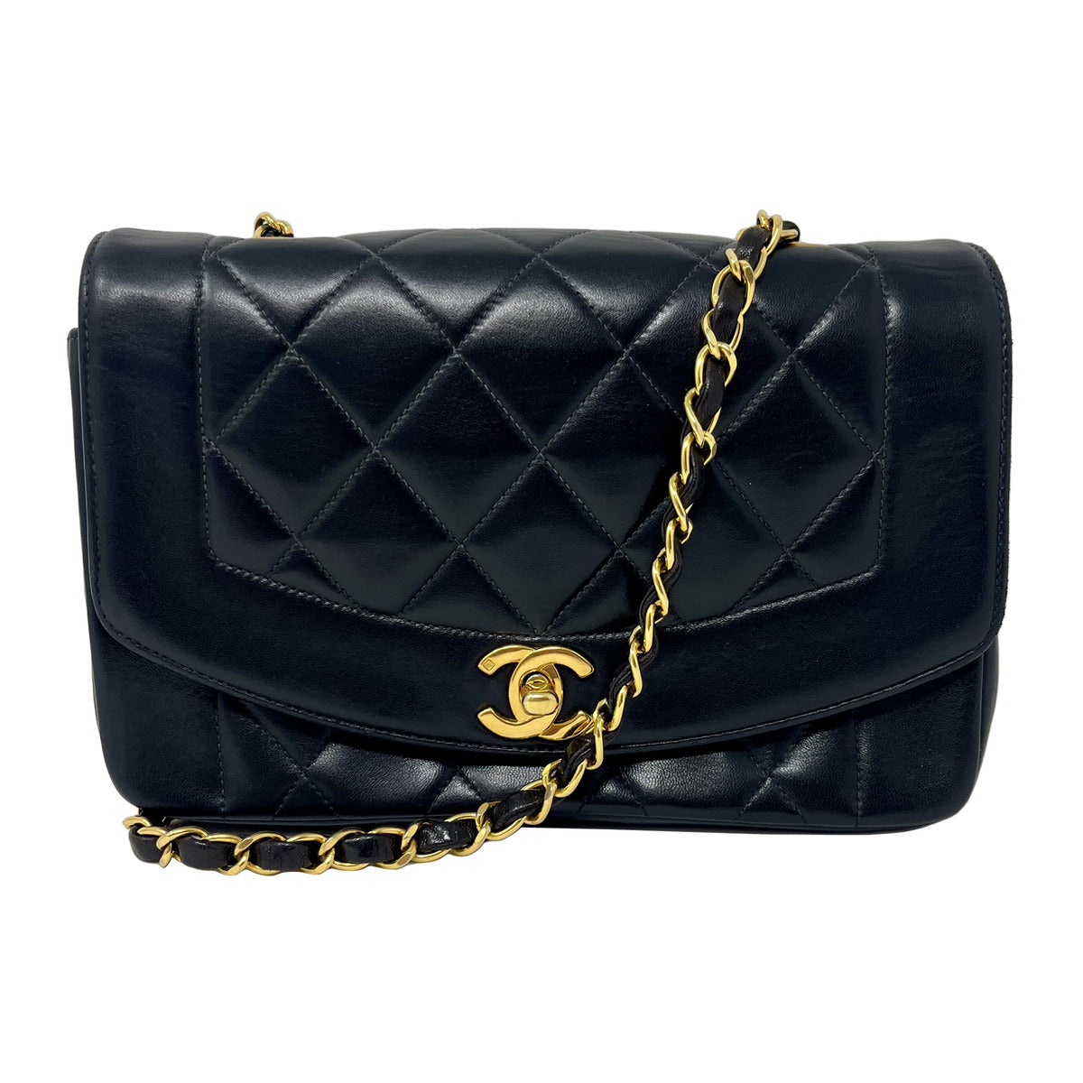 Chanel Vintage Diana Lambskin Quilted Flap Bag