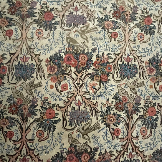 Vintage Area Rug with Bird Motif