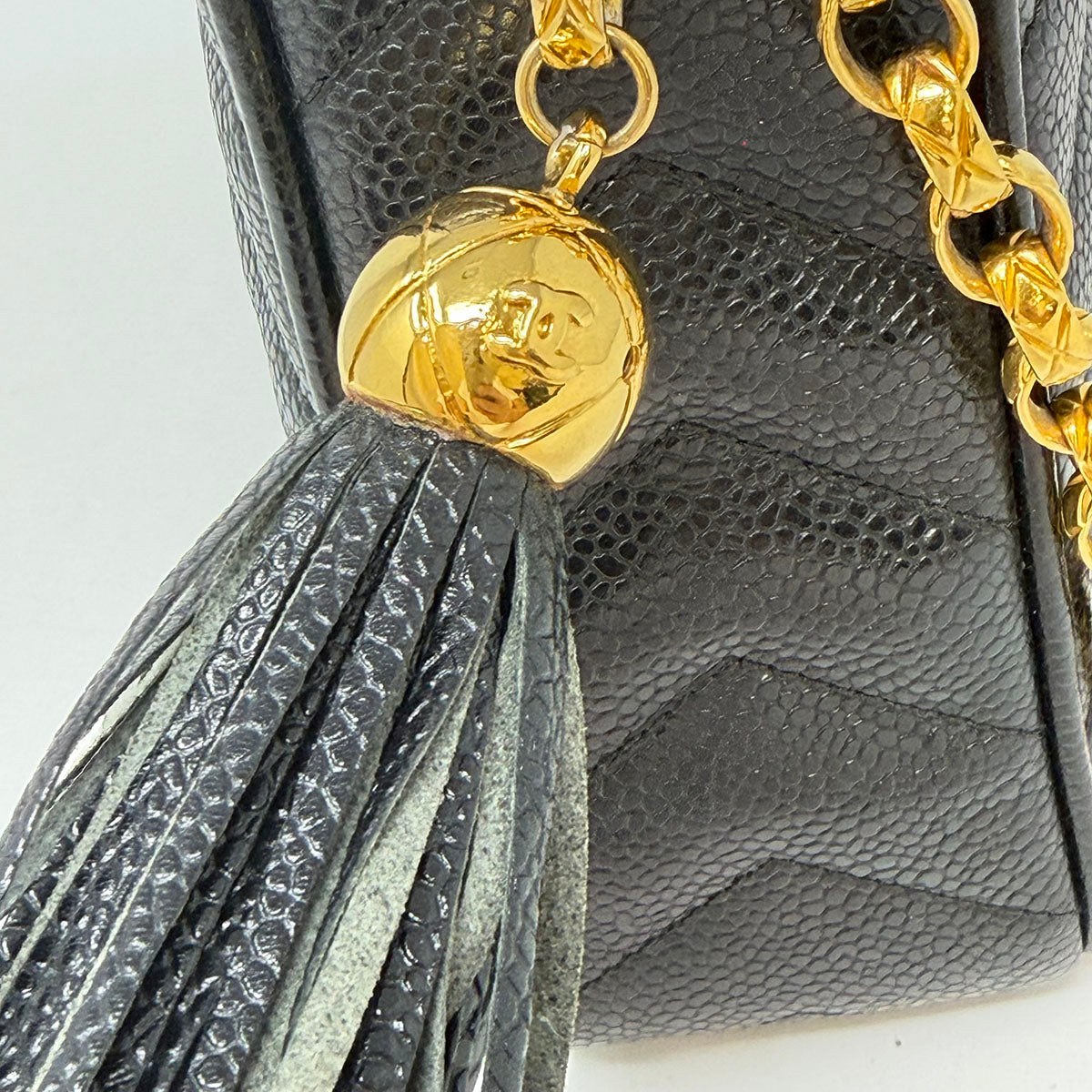 Chanel Vintage Chevron Caviar Camera Bag