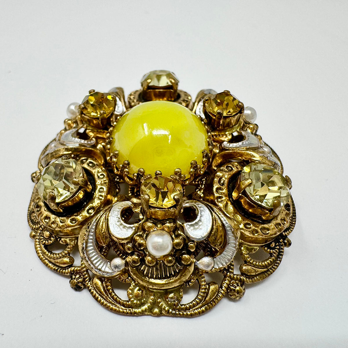 Vintage West German Filigree Brooch Pin