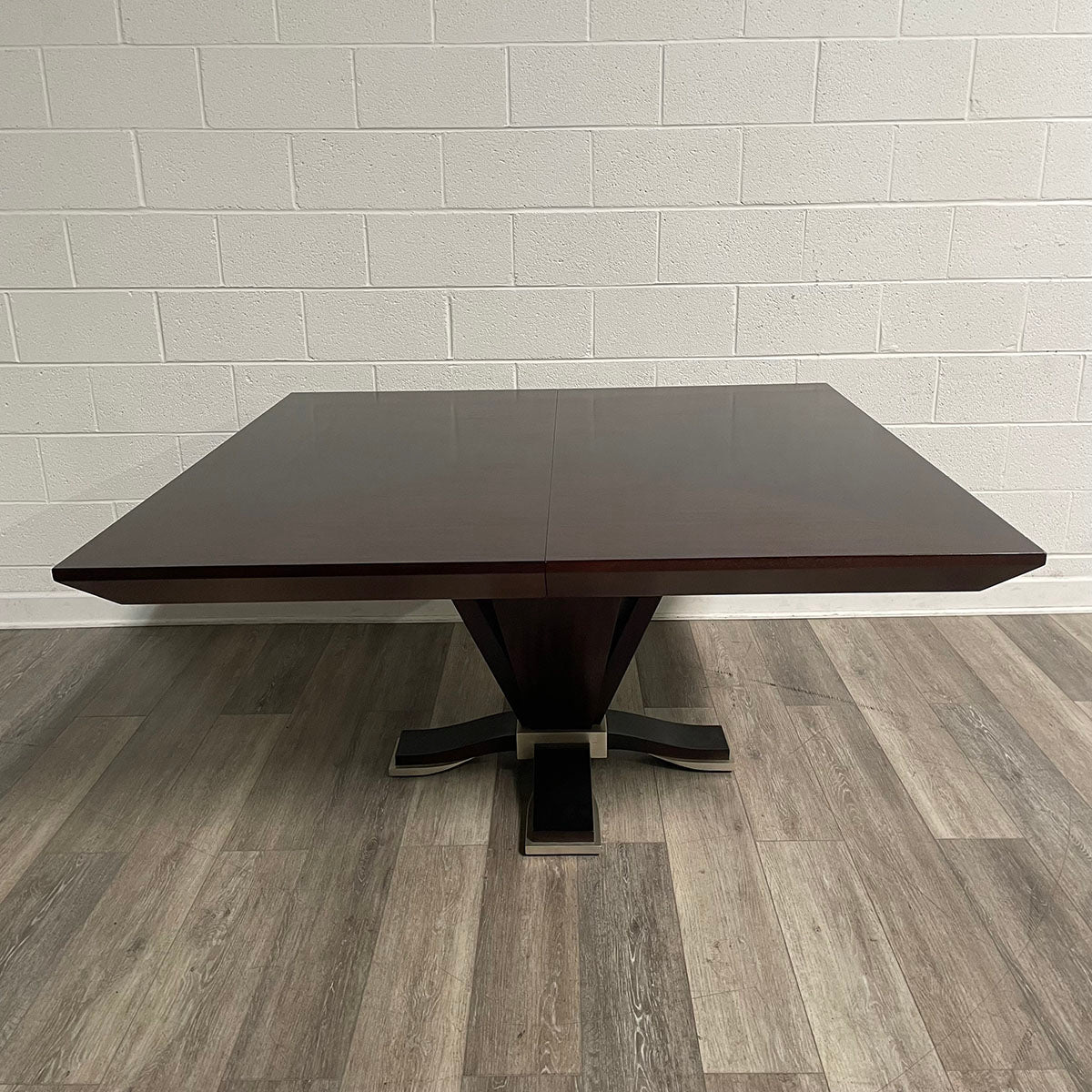 Interior Crafts Square Wood Dining Table with Pedestal Base