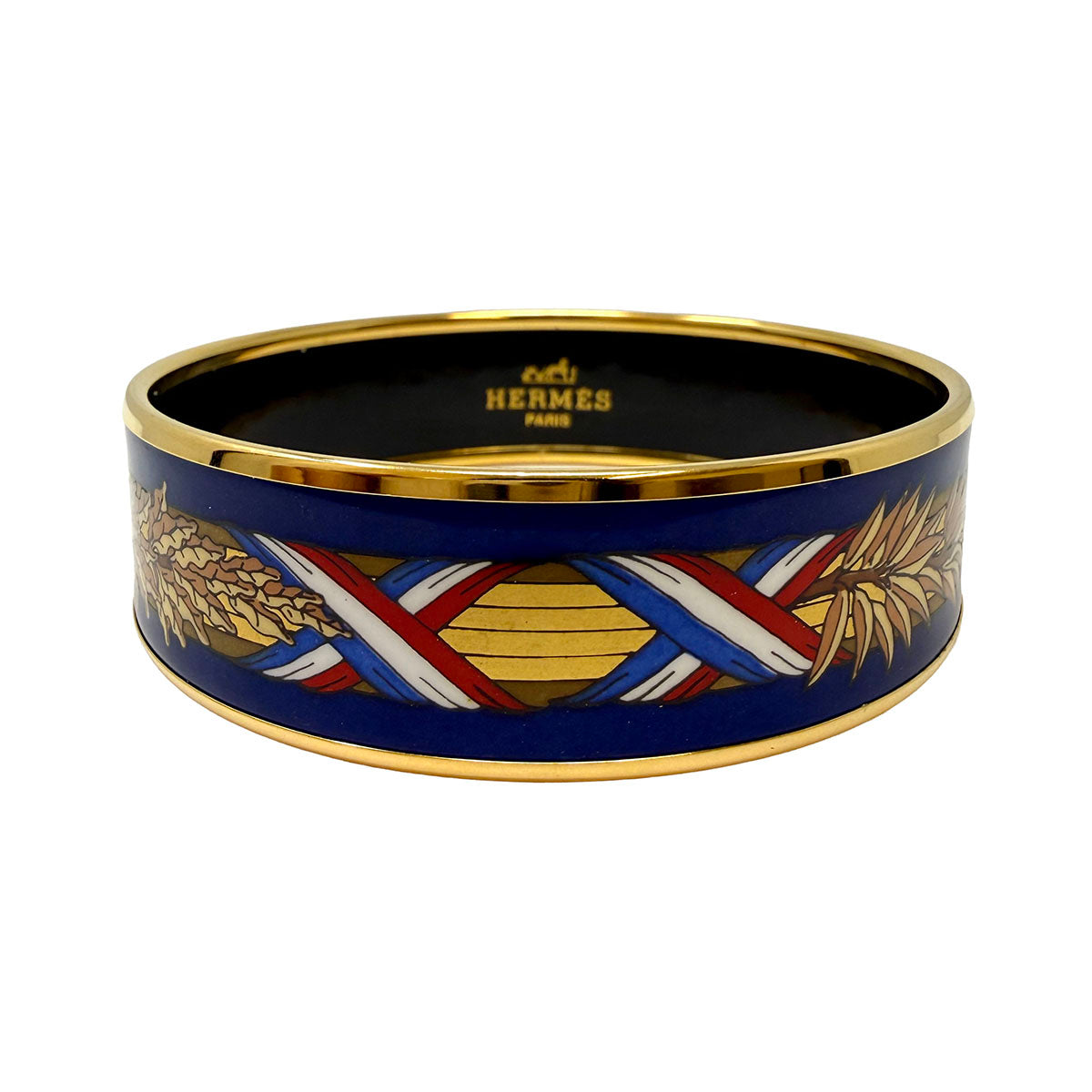 Hermes Wide Enamel Bangle Bracelet