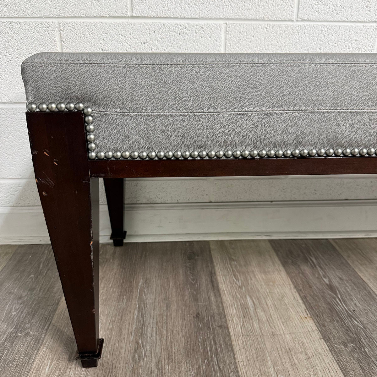 Leather Bench with Nail Studs