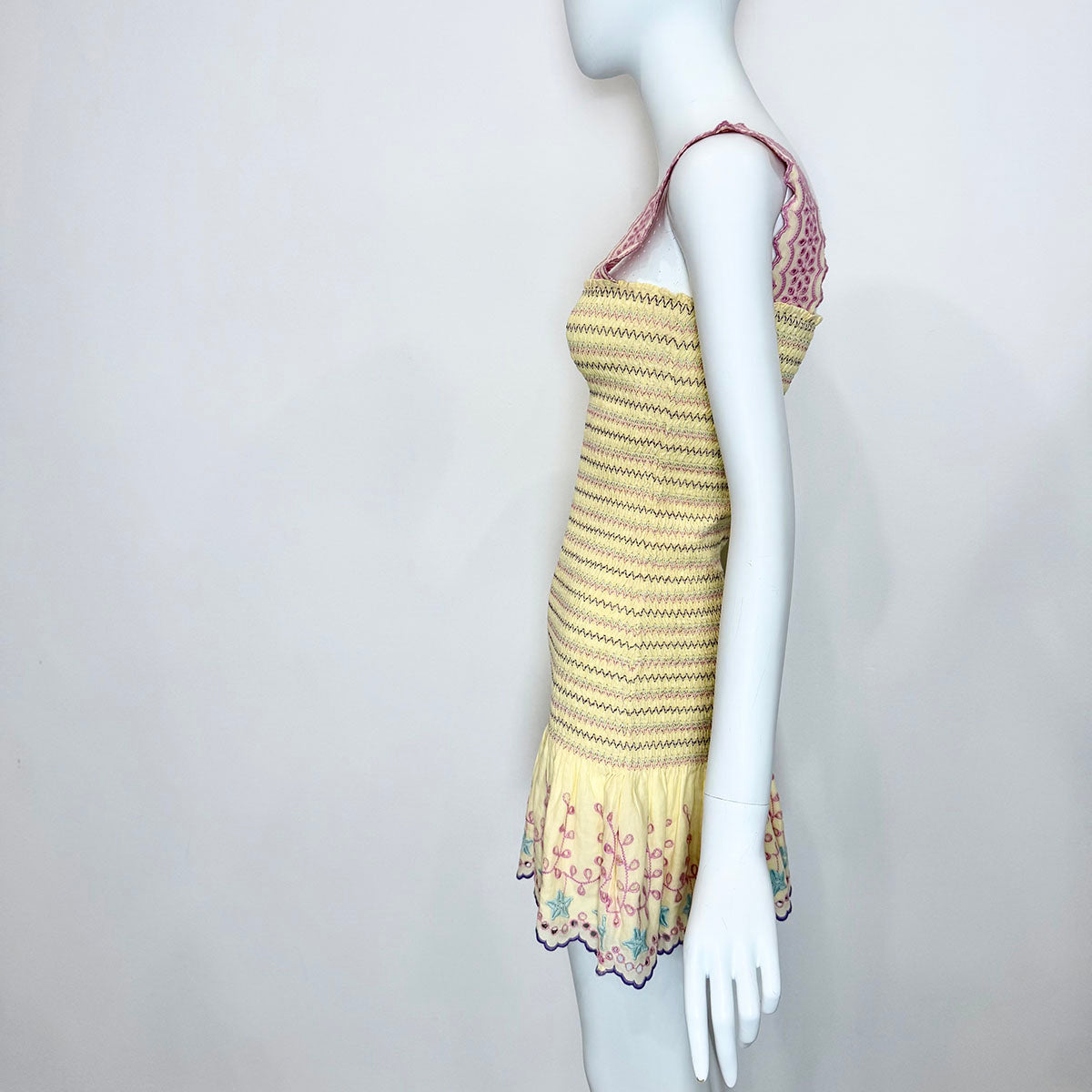 Retrofete Printed Mini Dress with Spaghetti Straps