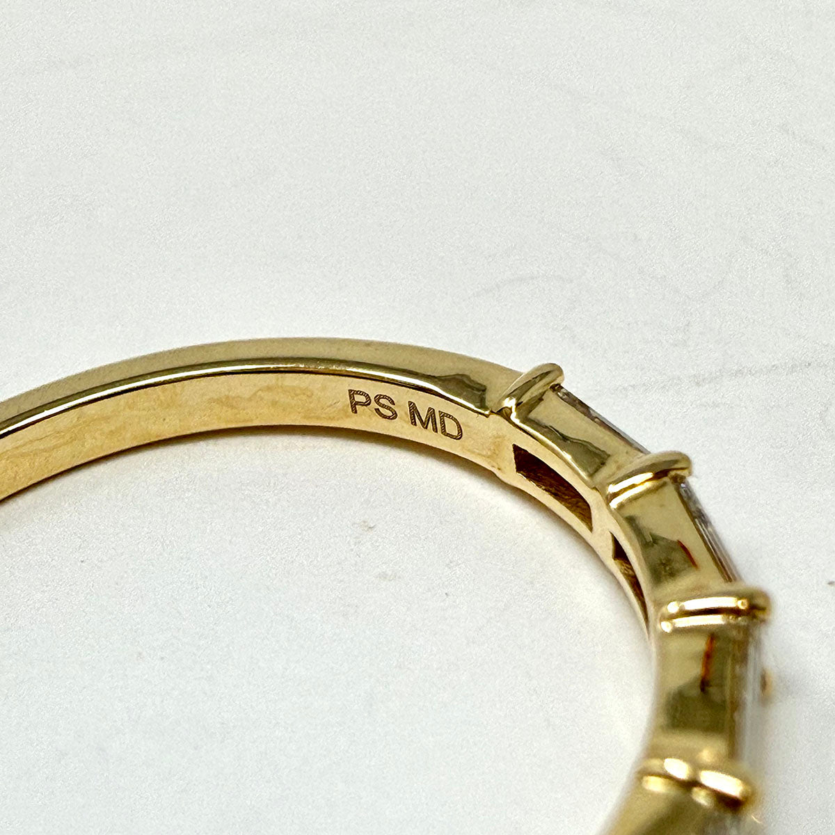 14K Gold Ring with Lab Grown Baguette Diamond