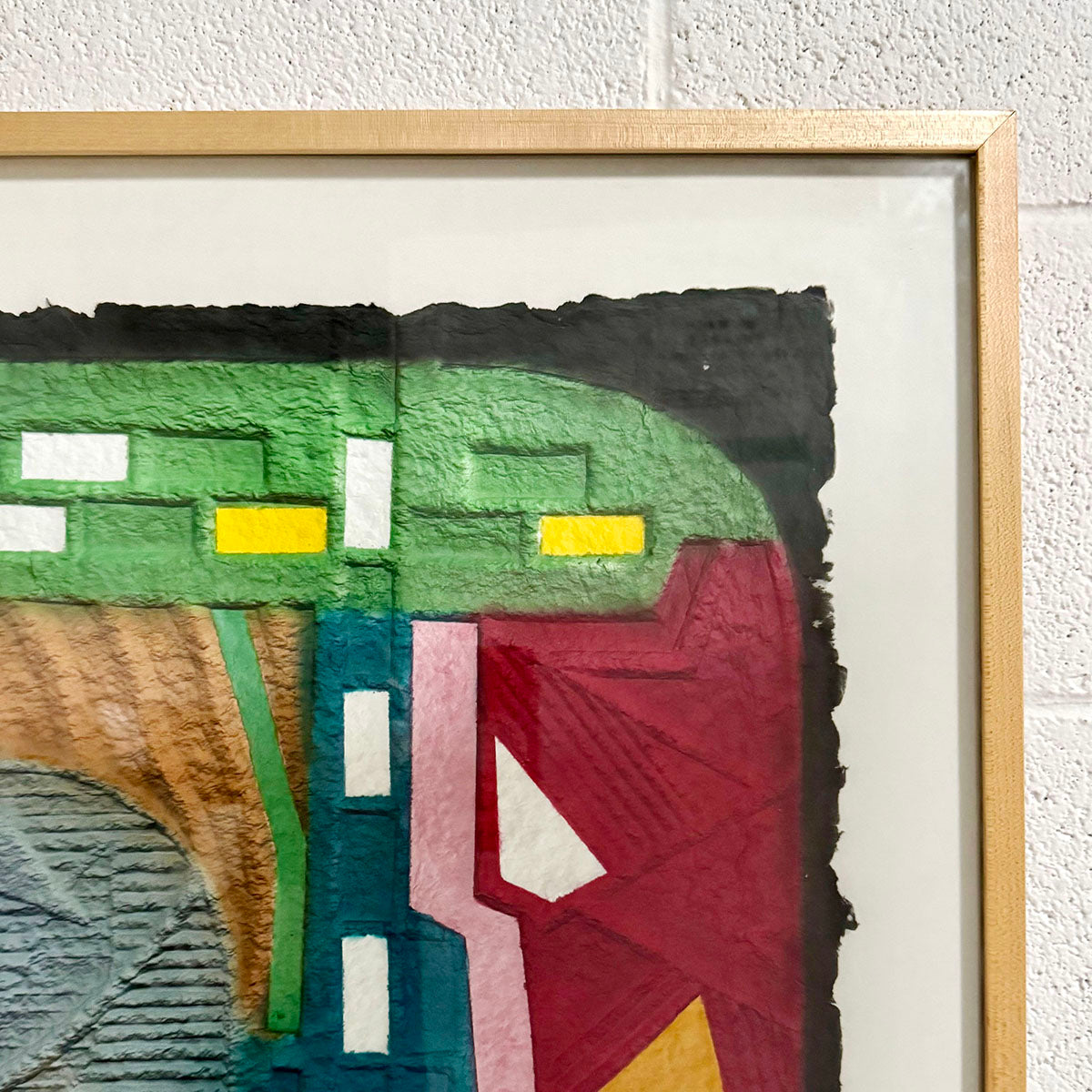 Framed Handmade Embossed  Paper Abstraction
