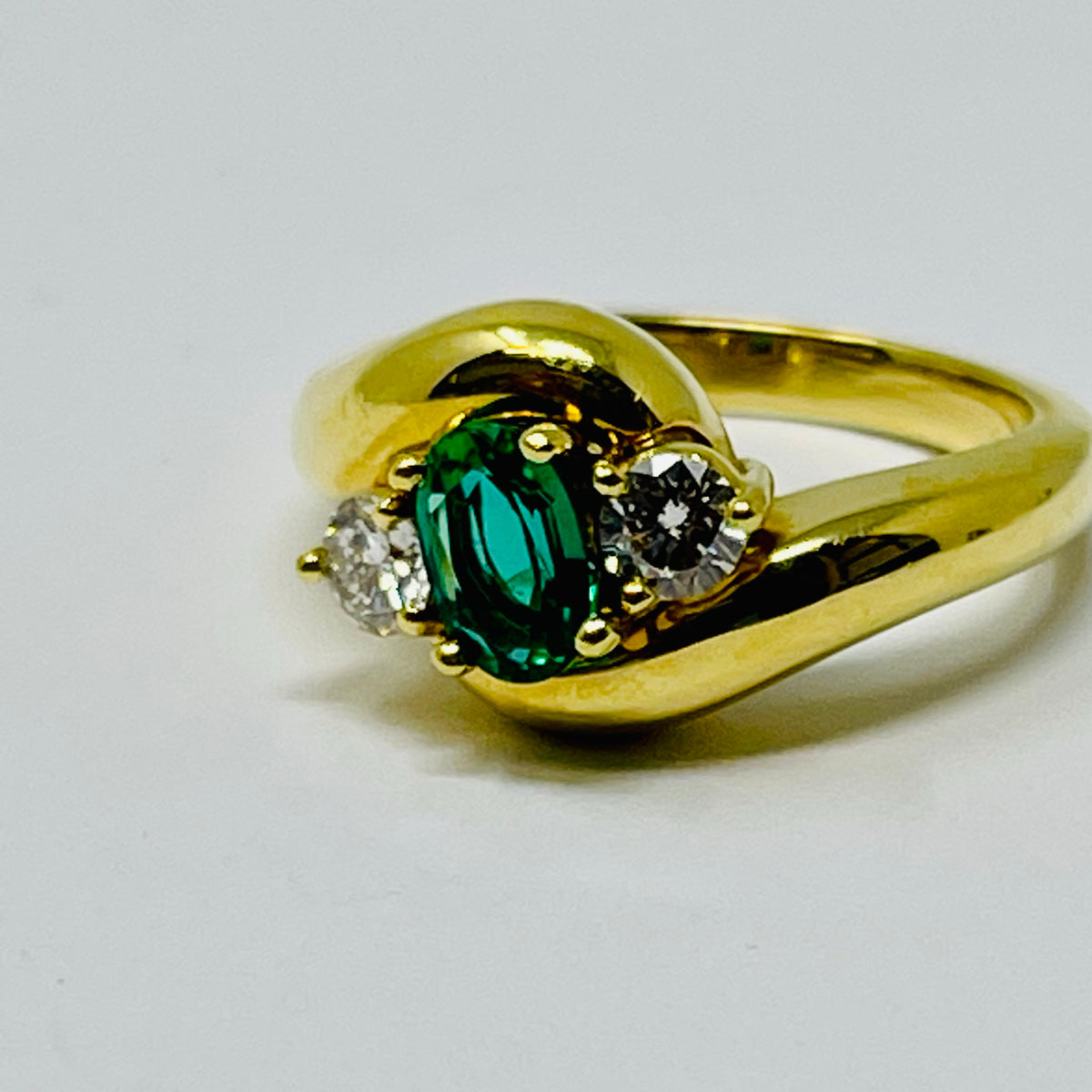 Kurt Wayne Ring with Emerald and Diamond