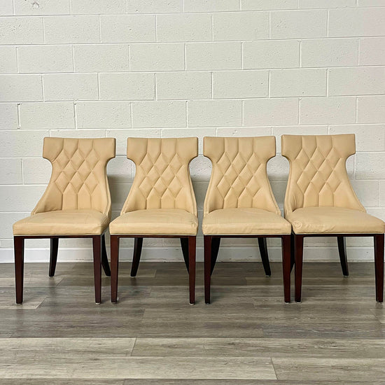 Set Of 4 Leather Dining Chairs