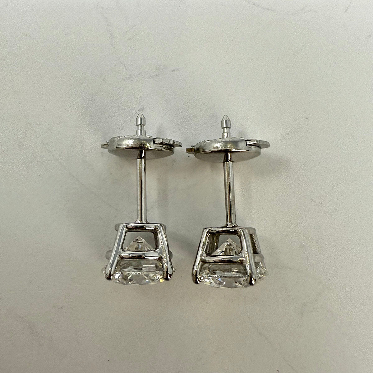 14K White Gold Lab Grown 2.09ct Diamond Stud Earrings
