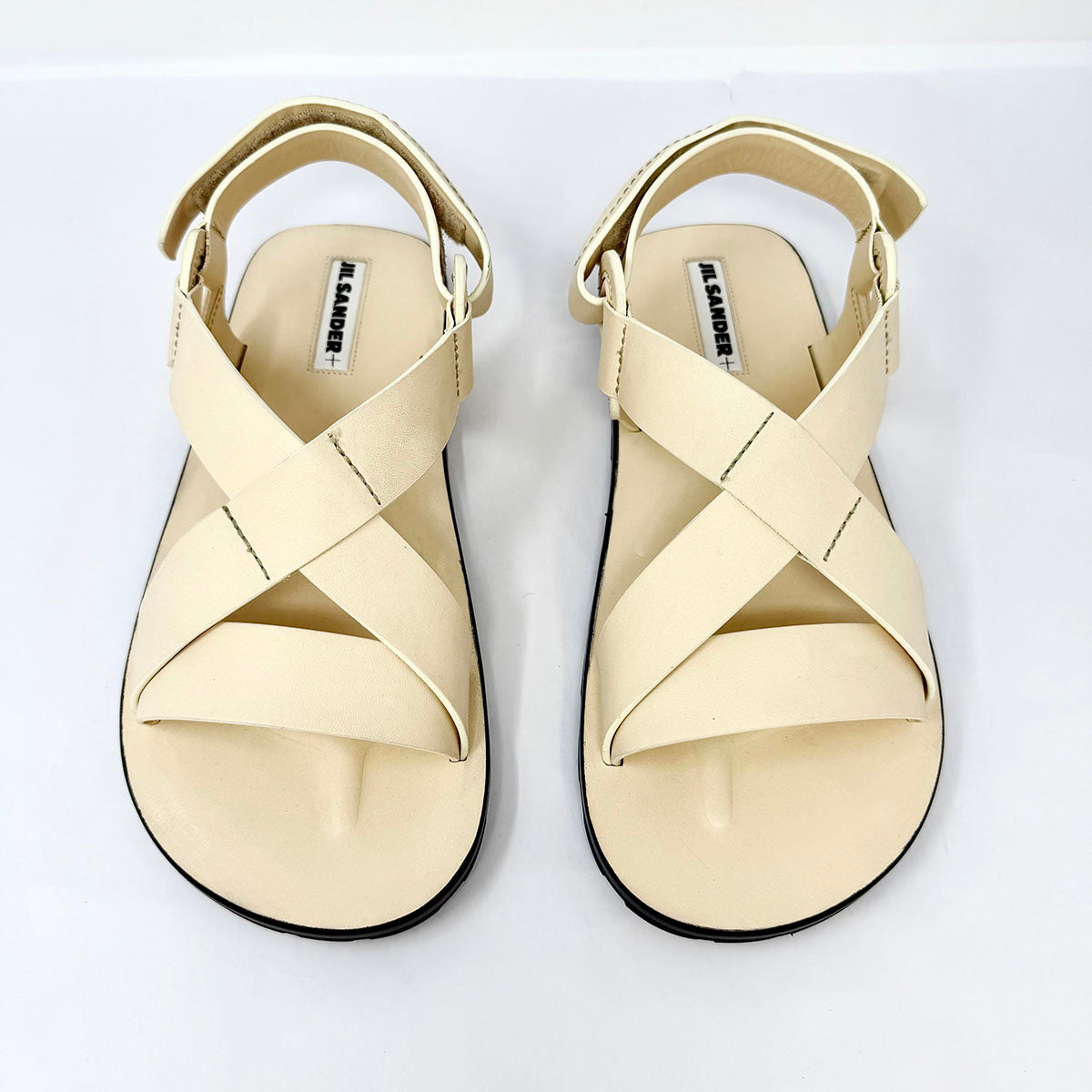 Jil Sander Leather Crossover Flat Sandals