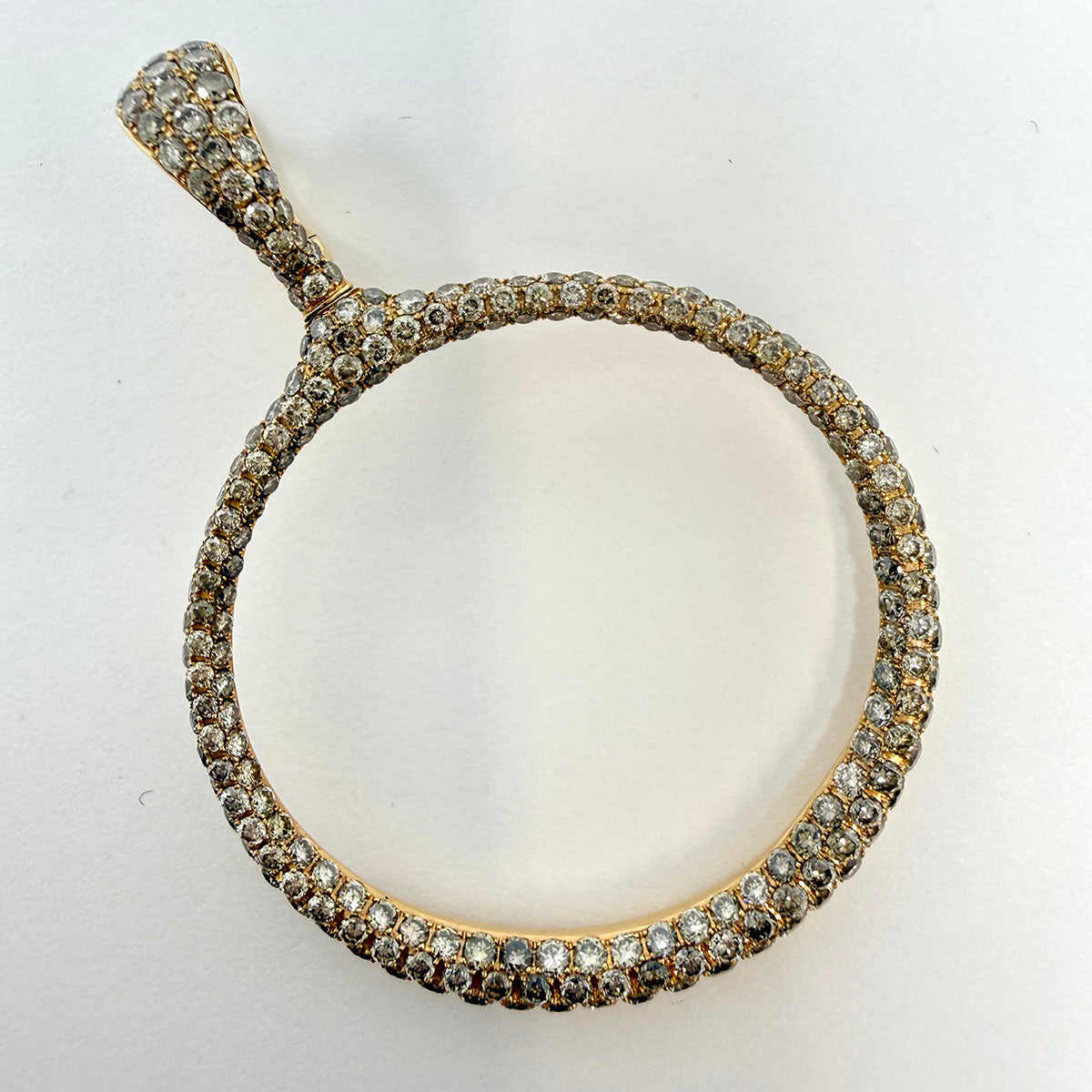 Stenzhorn 18K Rose Gold Hoop Earrings with 440 Full Cut Diamonds