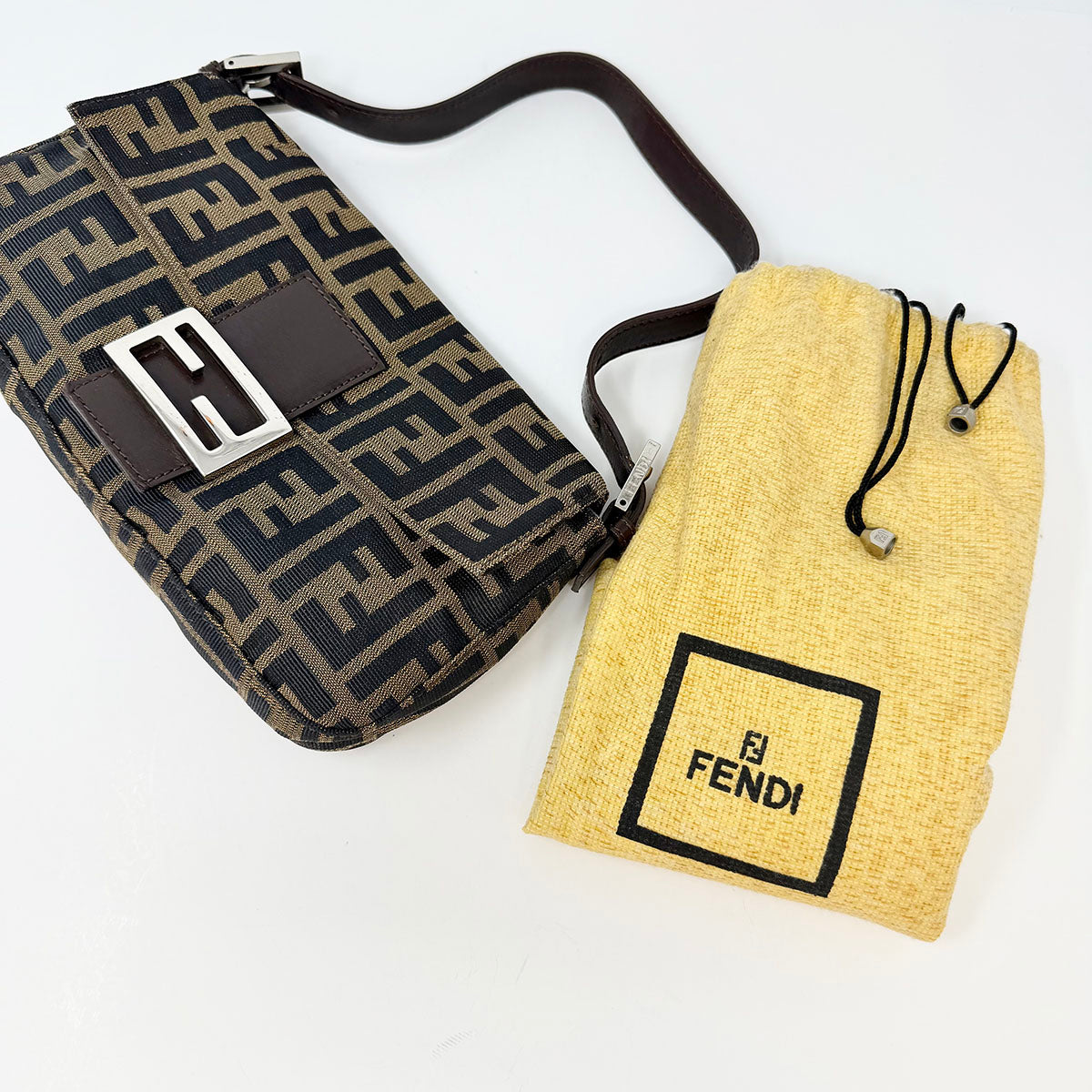 Fendi Zucca Baguette Shoulder Bag