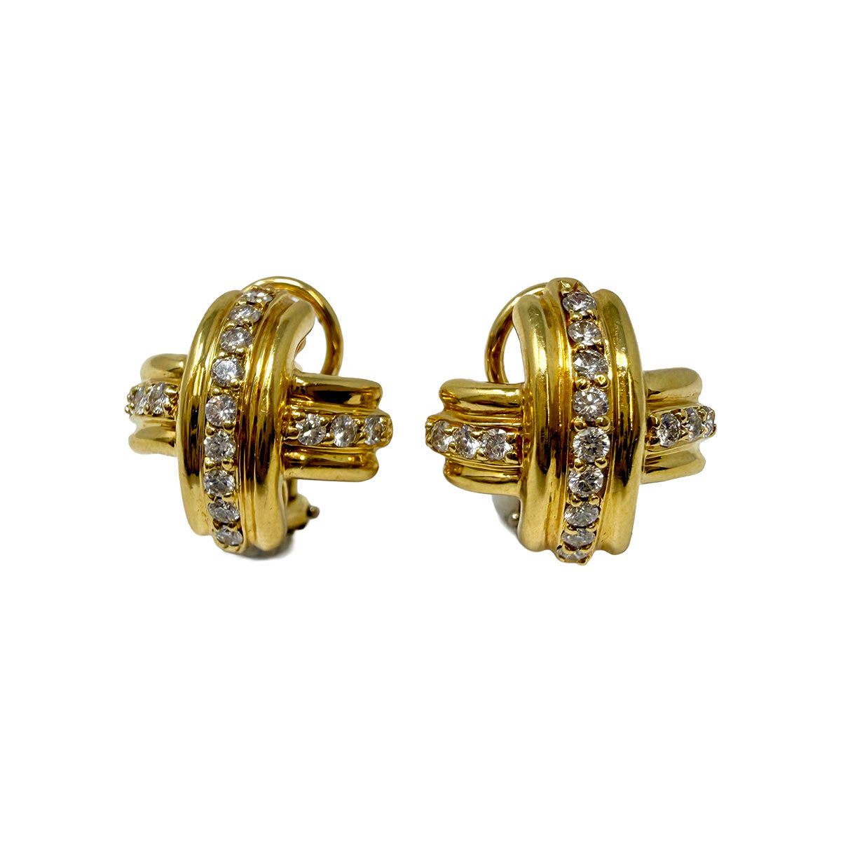 Tiffany & Co. Diamond "X" Earclips