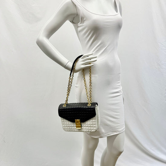 Celine Quilted C Bicolor Shoulder Bag