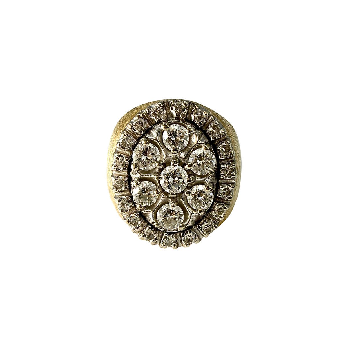 14K Gold Diamond Signet Ring