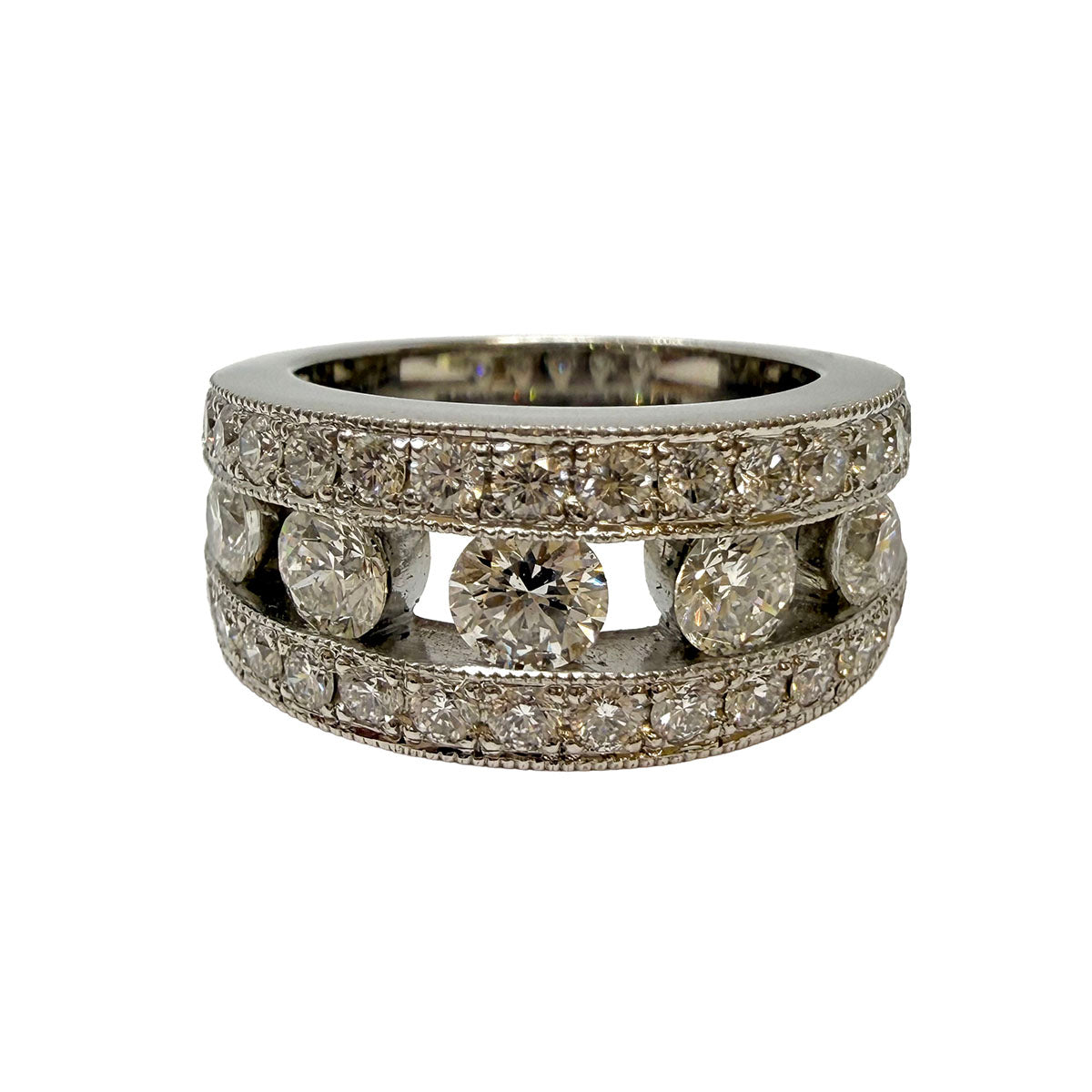 Platinum Band with 35 Full Cut Diamonds