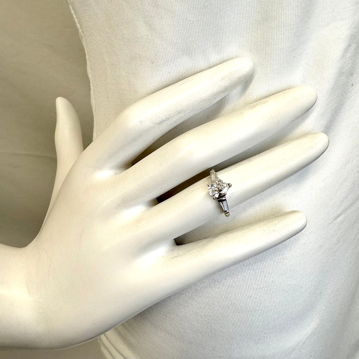Platinum Ring with 1.06ct Pear Shaped Diamond
