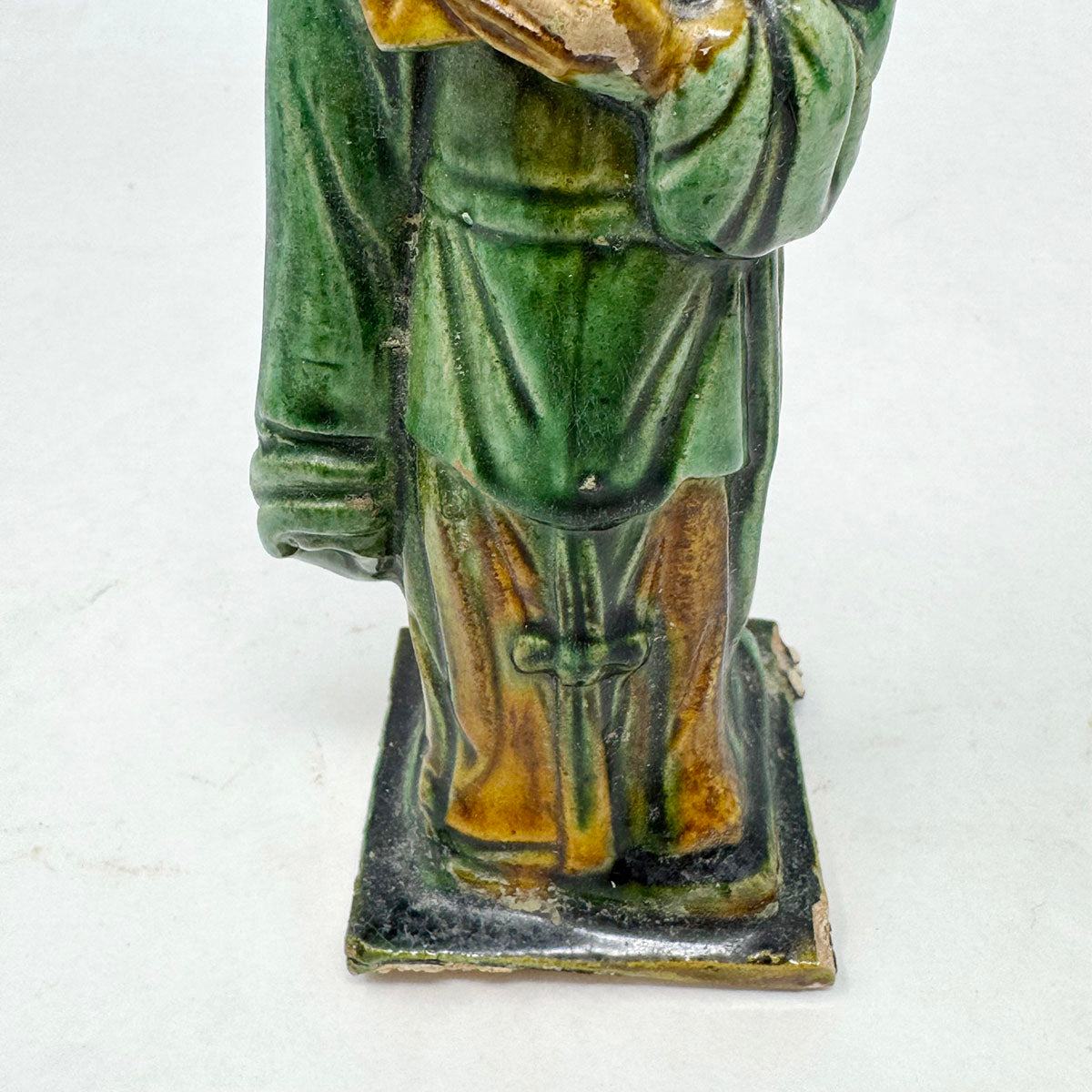 Set of Three Glazed Pottery Figures of Attendants Ming Dynasty