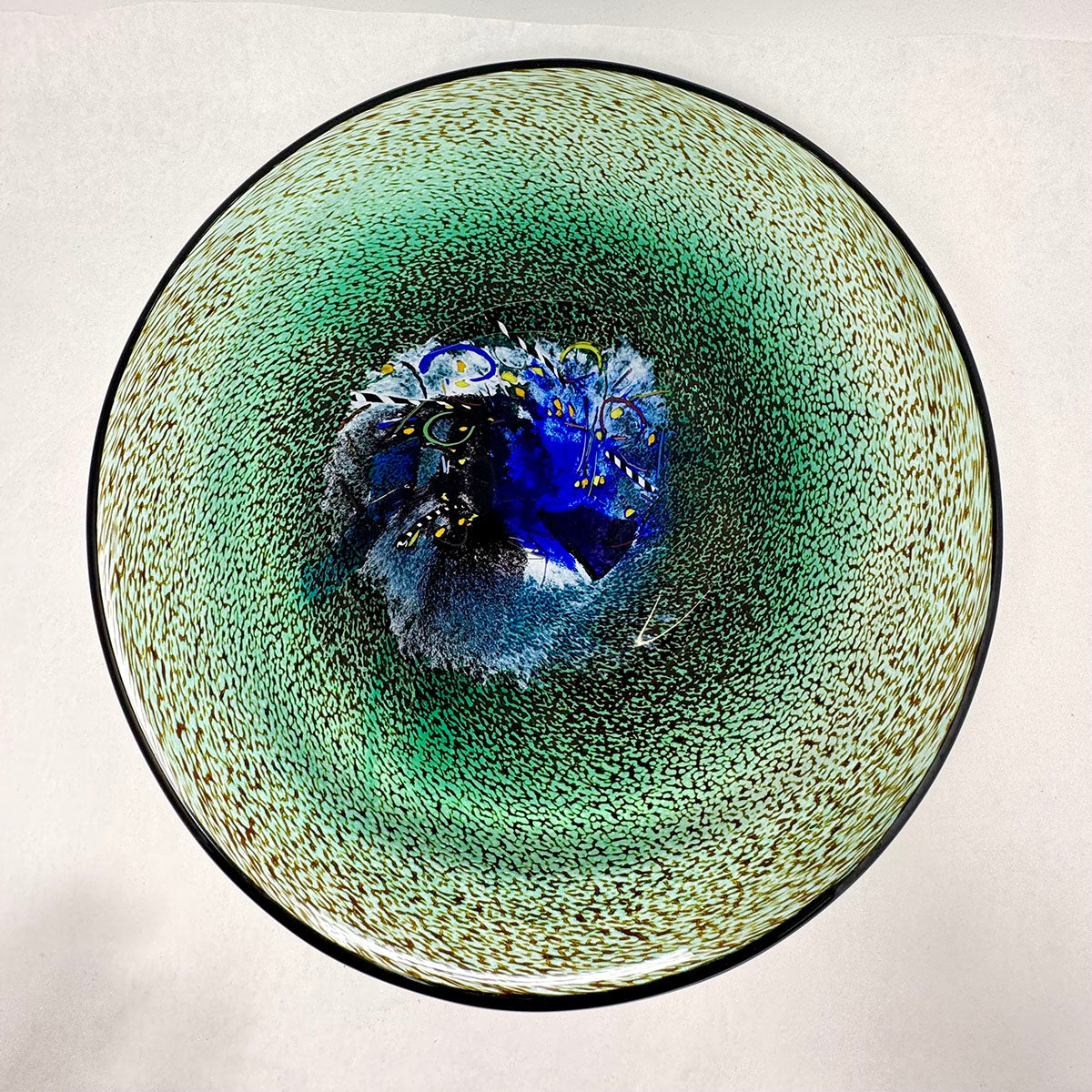 Art Glass Hand Blown disk/platter signed