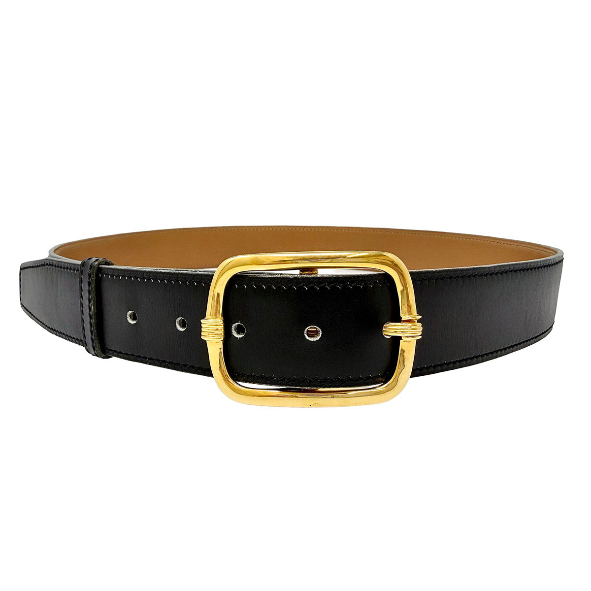 Hermes Swift Leather Belt with Gold-tone Buckle