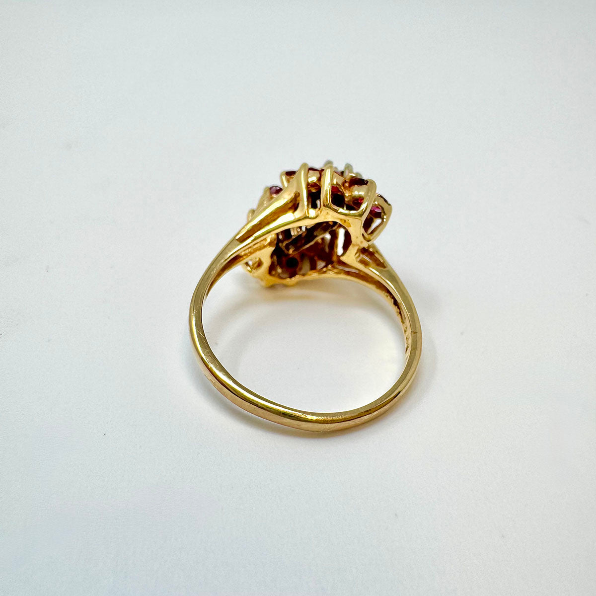 14K Gold Ring with Rubies and Diamonds