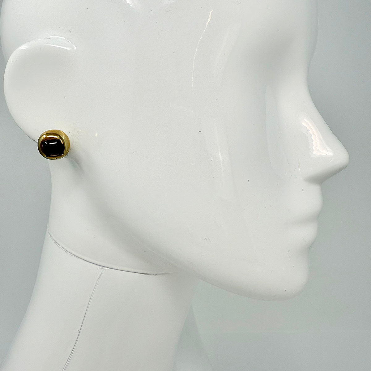 Vaubel Gold-tone Earrings with Brown Cabochon