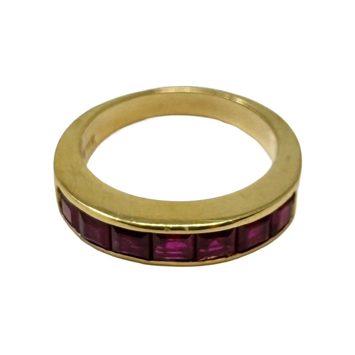 Art Jacobi 18K Gold Guard Ring with 7 Channel Set Rubies