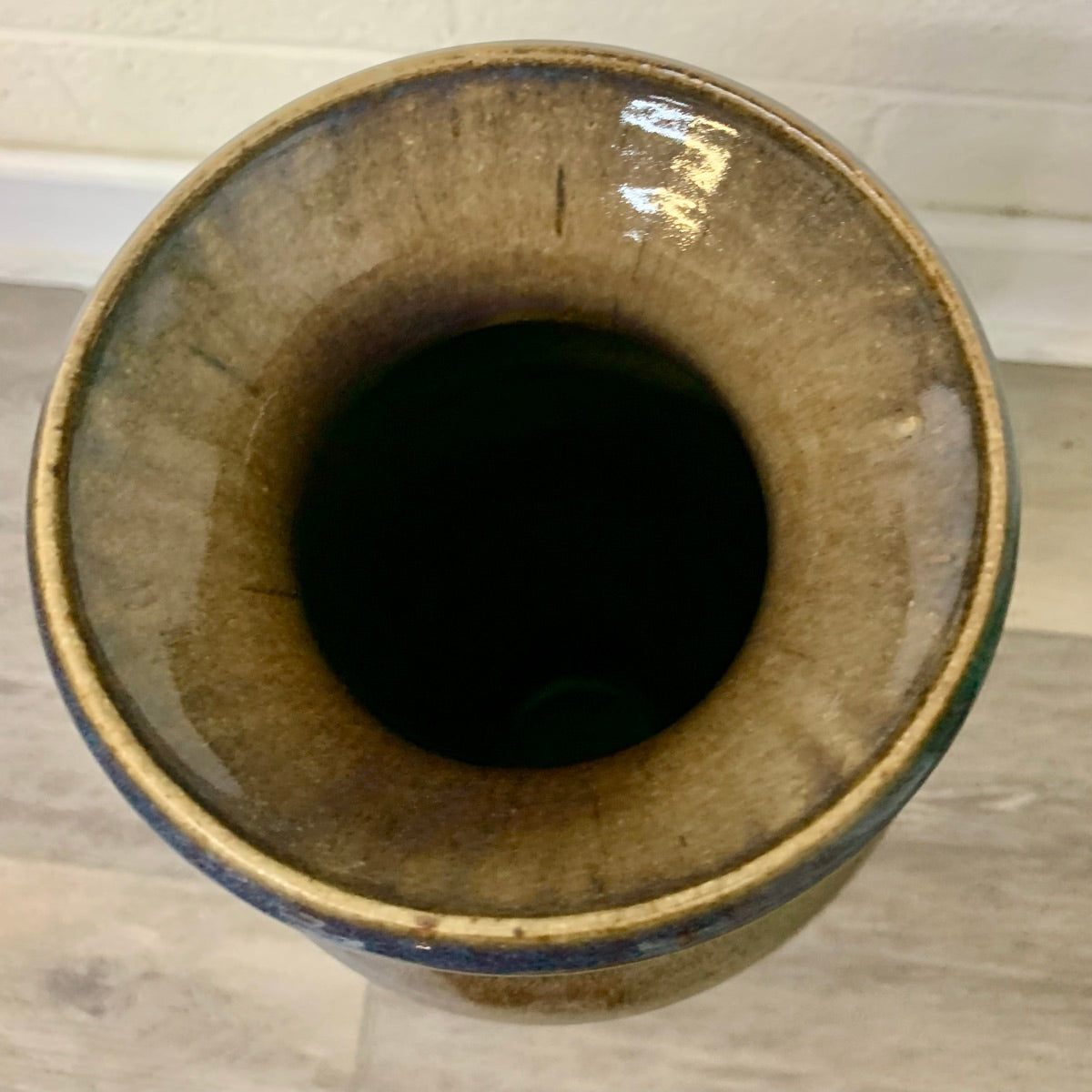 Tall Hand-Thrown Glazed Pot