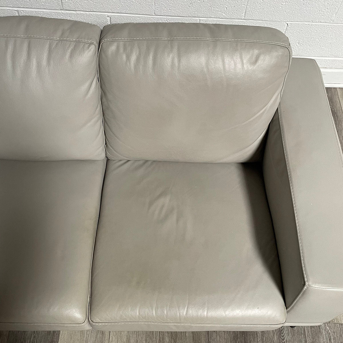 Grey Leather-like Sofa