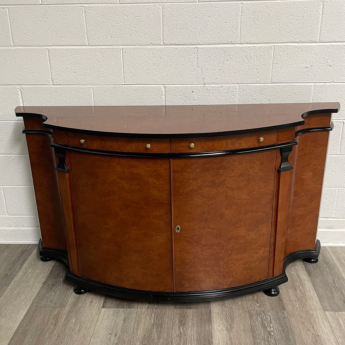 Curved Front Wood Sideboard