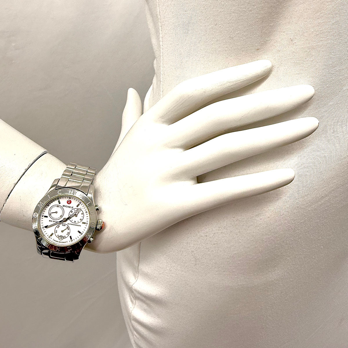 Michele Deco Diamond Chronograph Watch