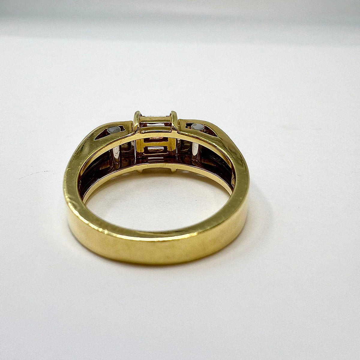 Jose Hess 18K Yellow and White Gold Ring with 4 Straight Baguette Diamonds