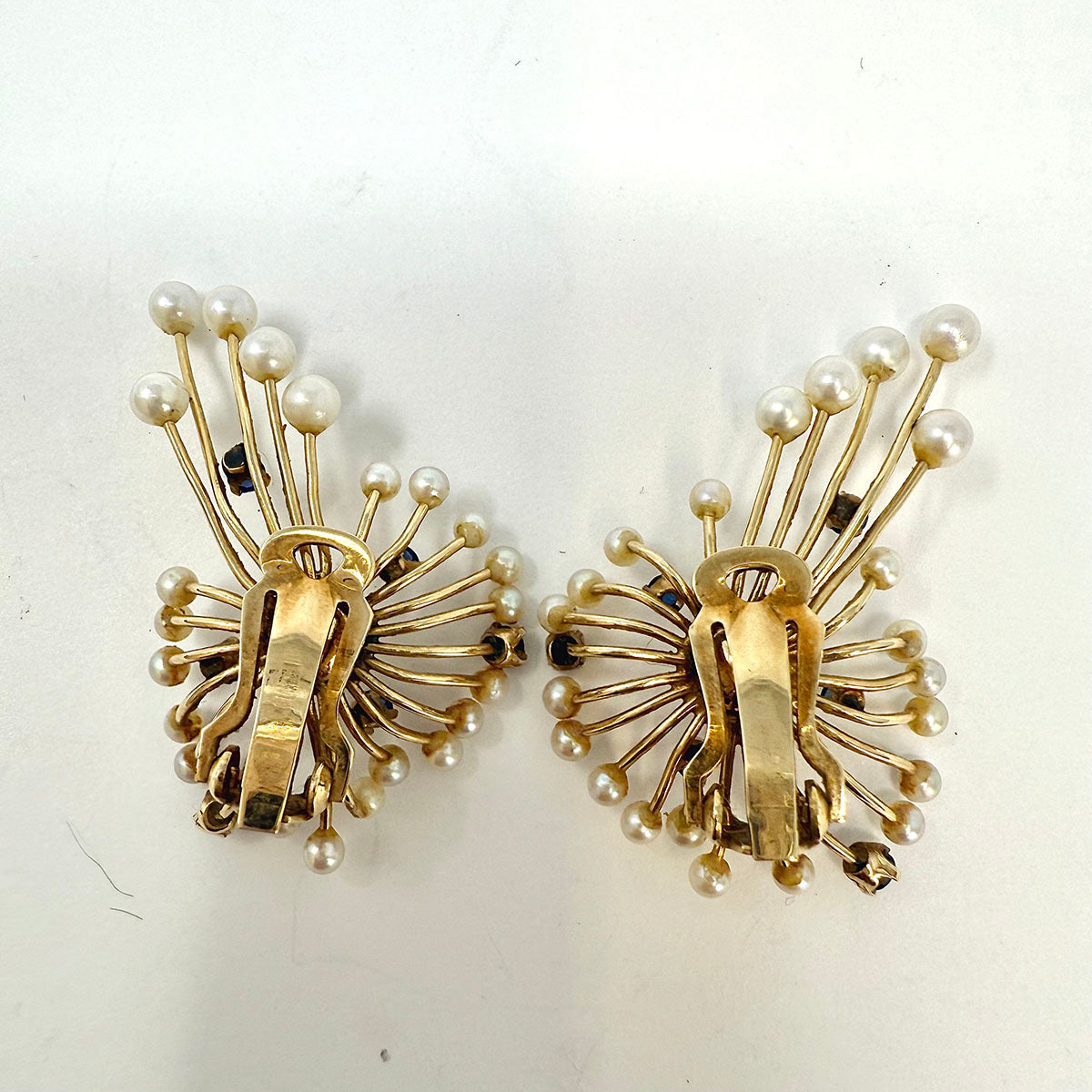 Sapphire and Pearl Earrings