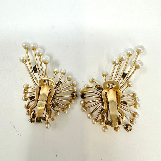 Sapphire and Pearl Earrings