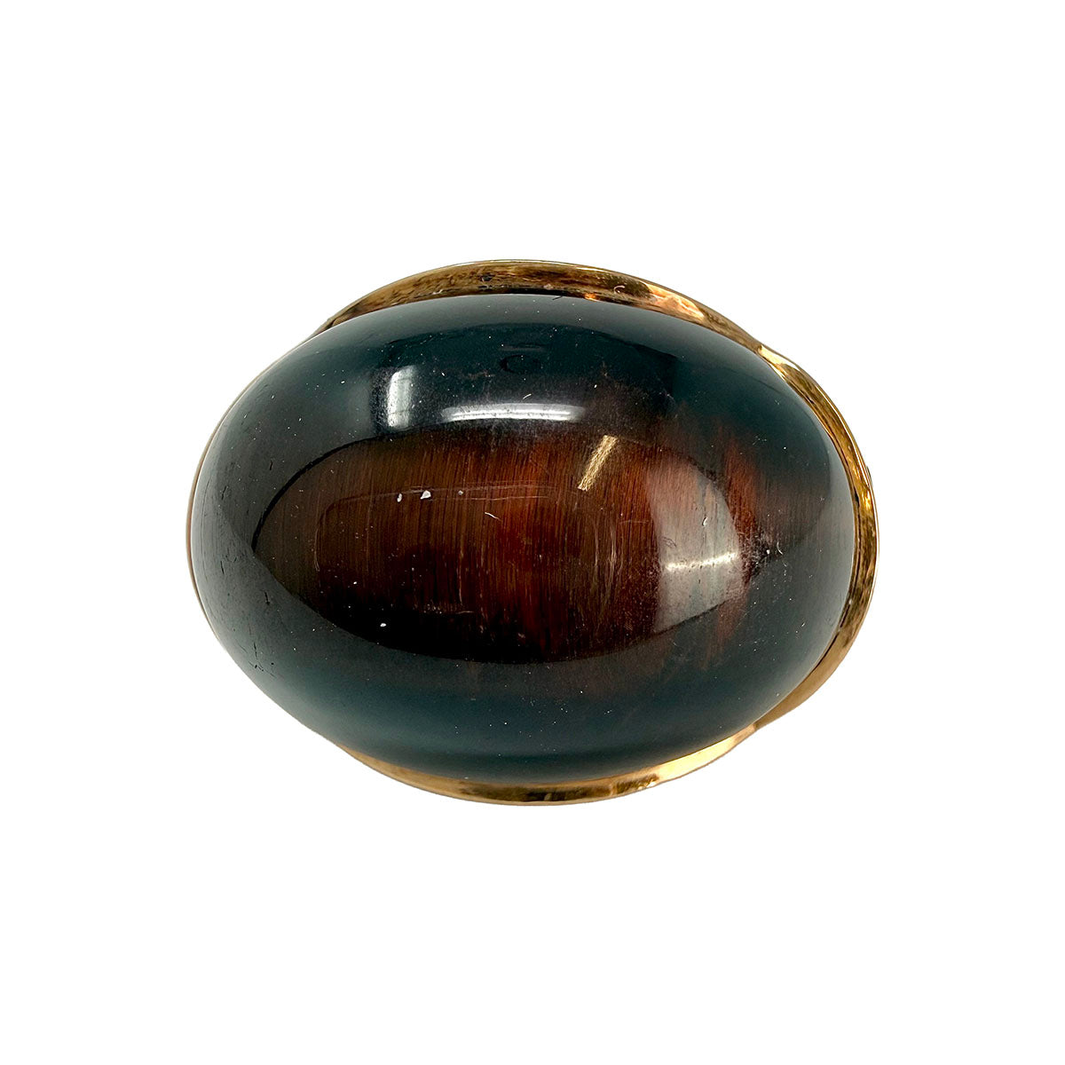 18K Tiger's Eye Cabochon Ring