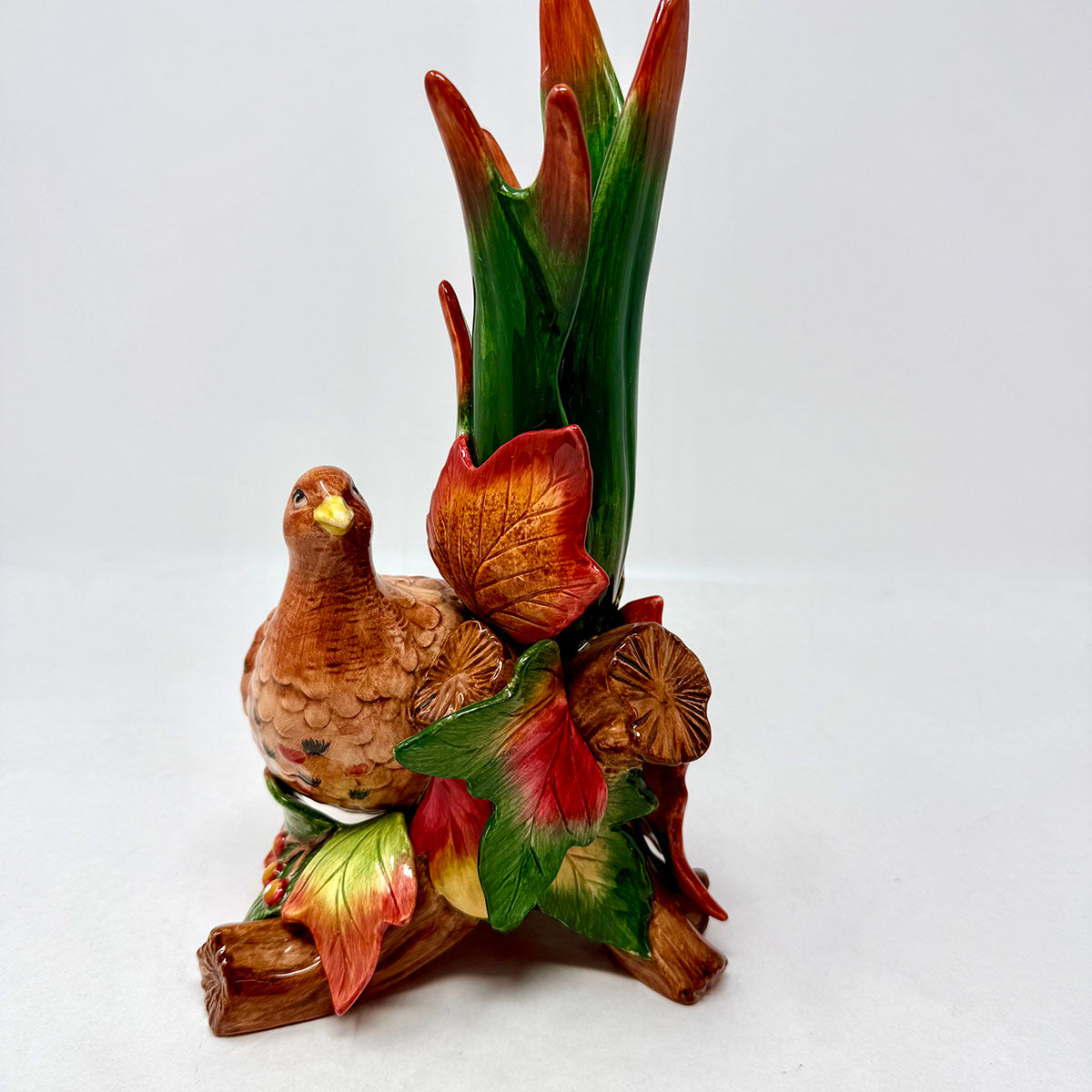 Holiday Decorative Candle Holder Pair of Pheasants
