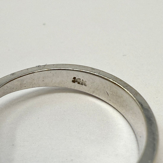 14K White Gold Ring with Diamonds and Topaz