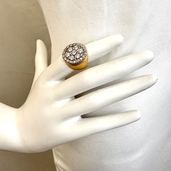 14K Gold Diamond Signet Ring