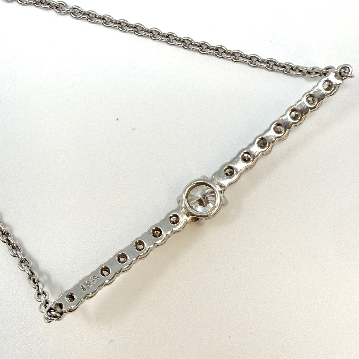 14K White Gold Diamond Bar Bracelet