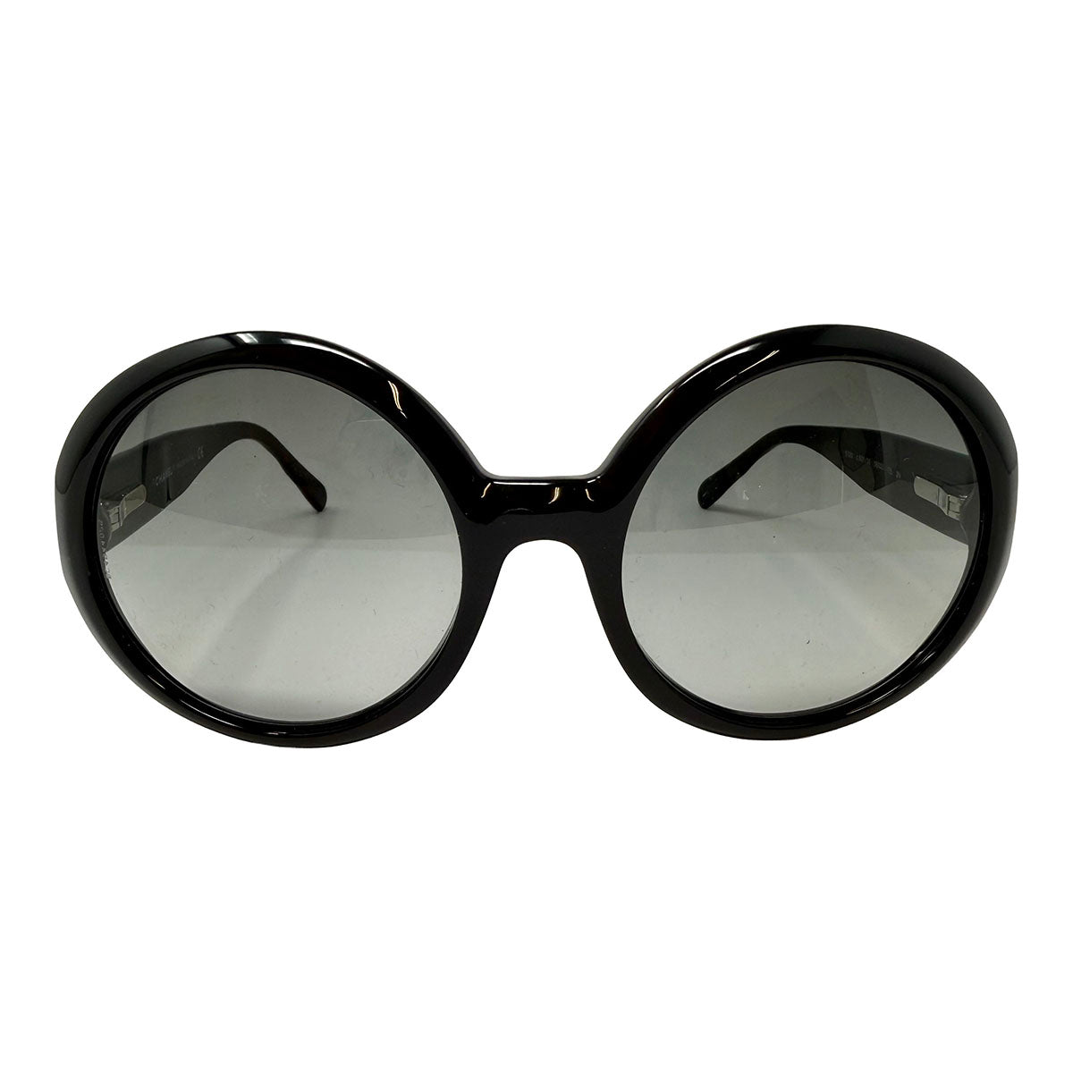 Chanel Round Black Oversized Tinted Sunglasses