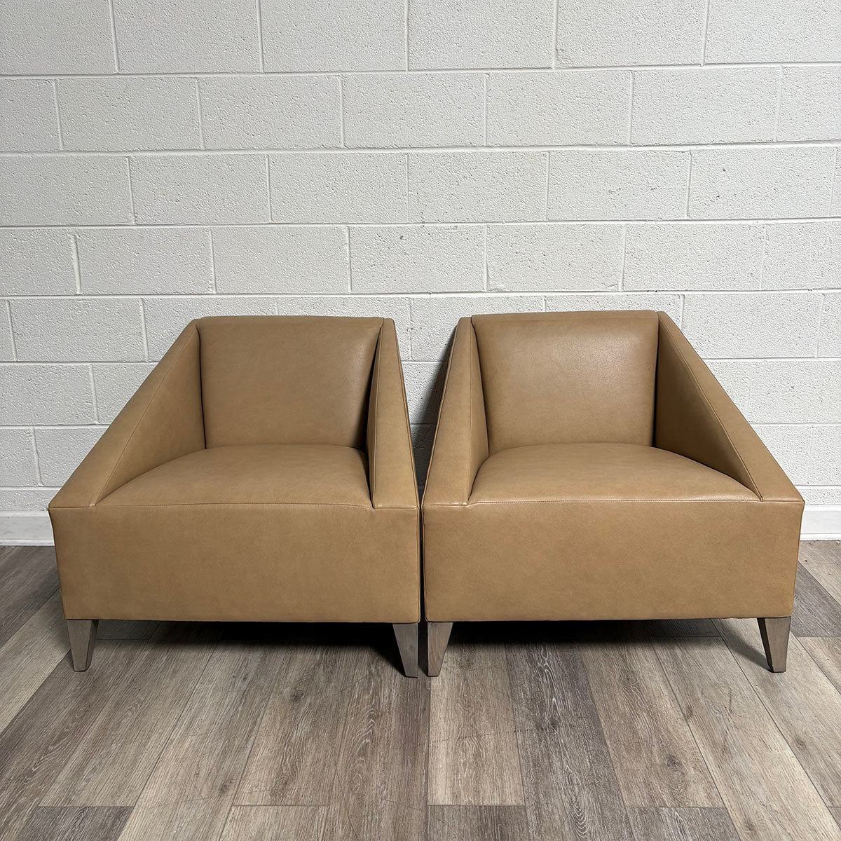Pair of Accent Chairs with Sloped Arms