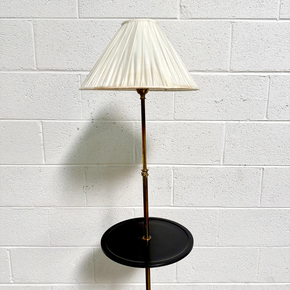 Brass Floor Lamp with Tray & Tripod Feet