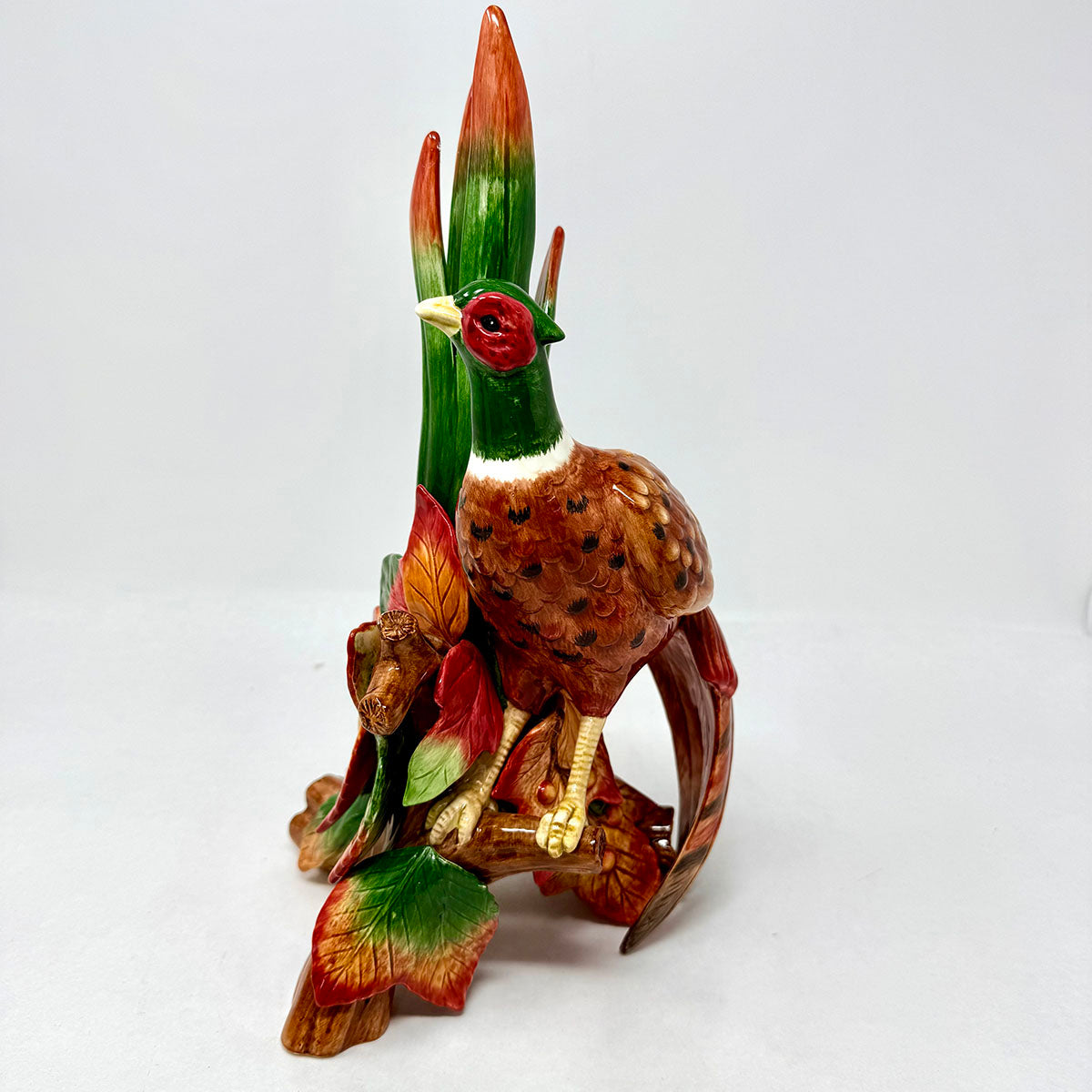 Holiday Decorative Candle Holder Pair of Pheasants