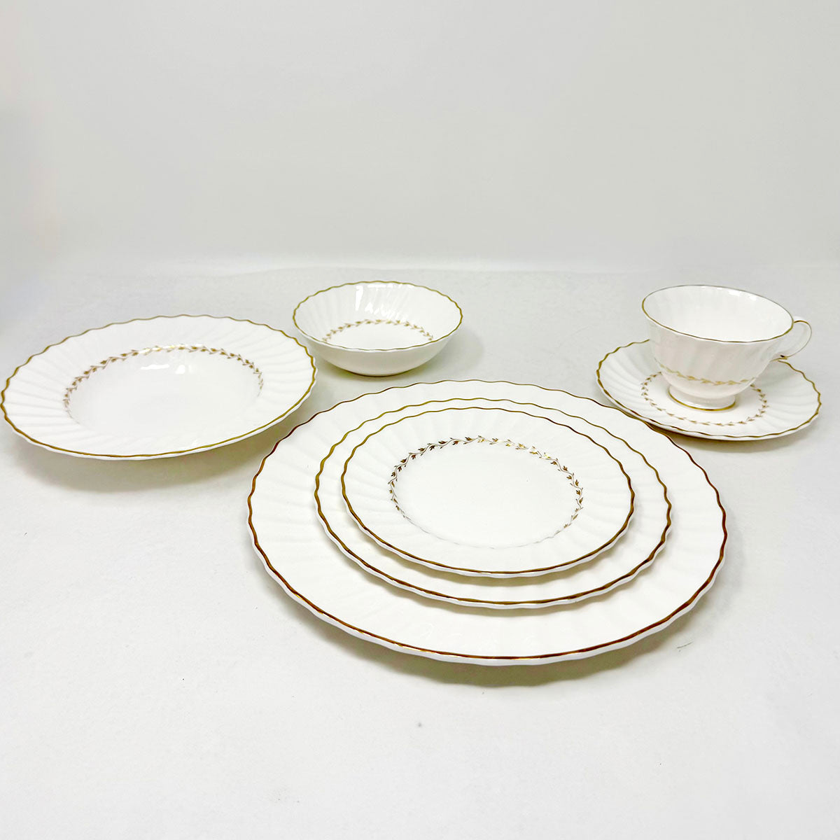 103 Pcs: 12 7 Pc Place Settings Adrian China w/7 Srvg Pcs & 12 xtra dishes