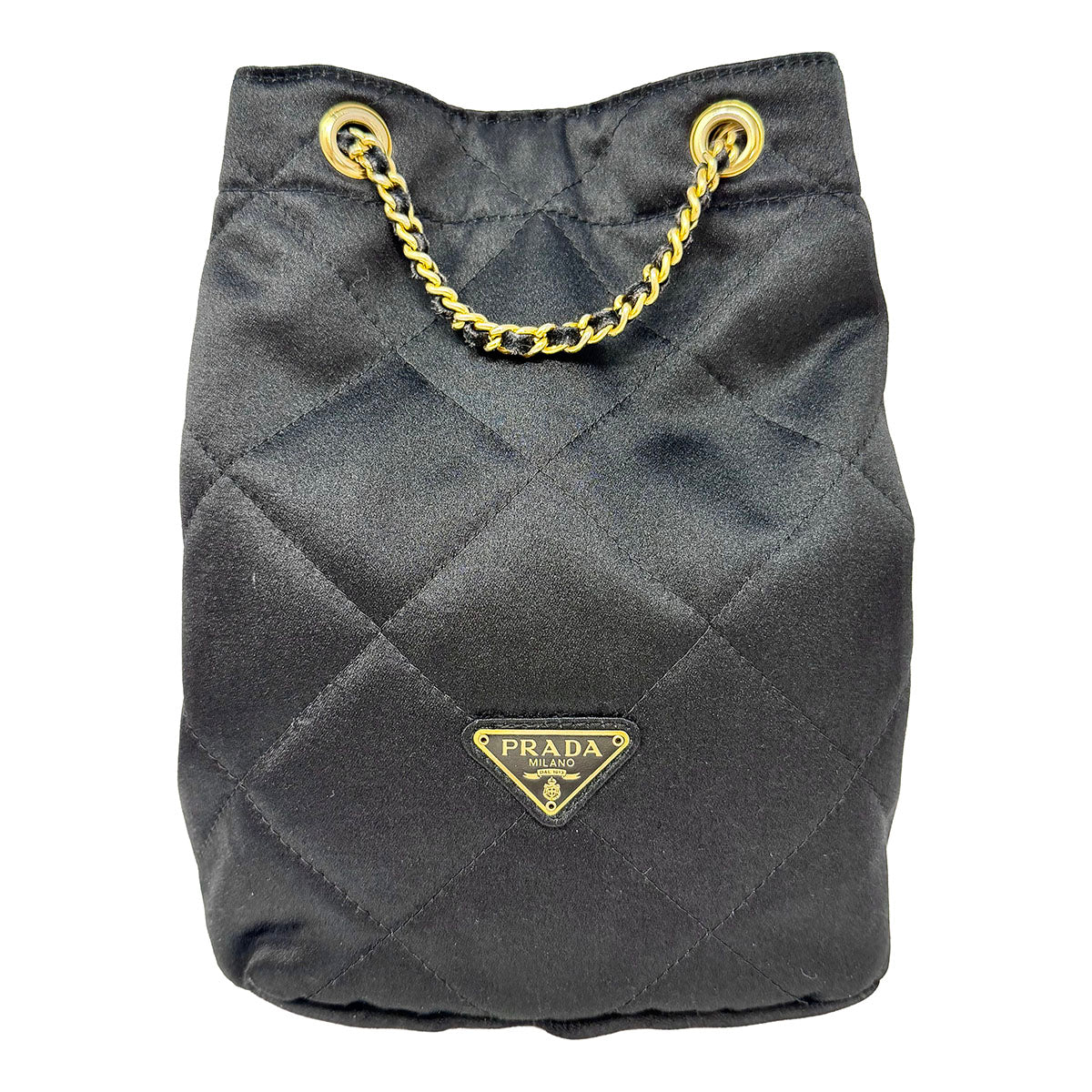 Prada Quilted Satin Drawstring Shoulder Bag