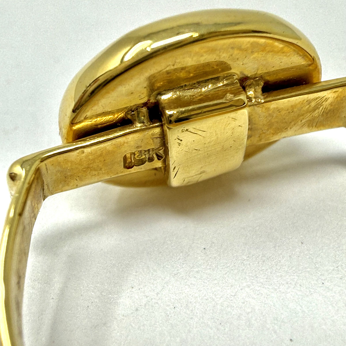 Susan Berman 18K Gold Ring with Oval Cabochon Coral