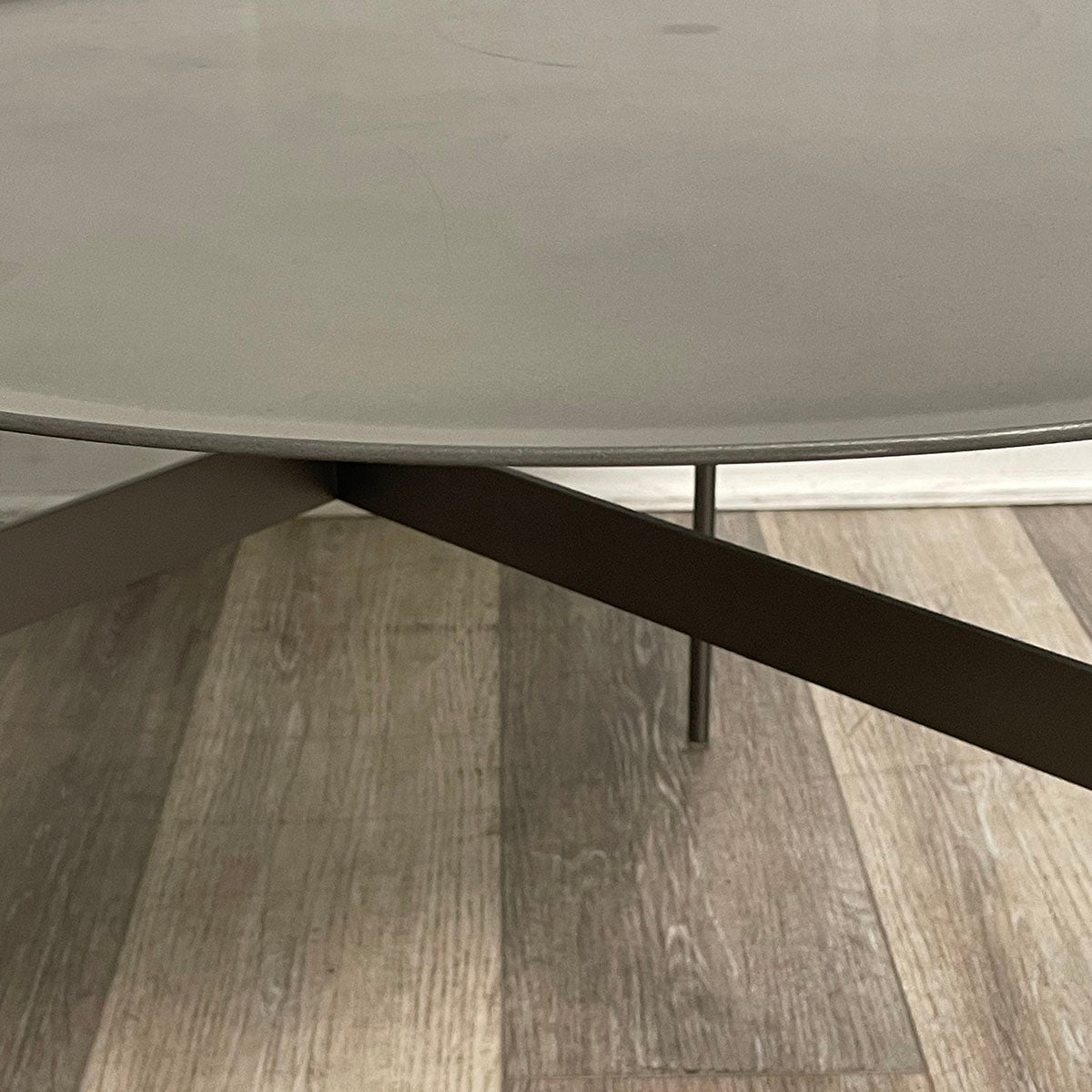 Grey Metal Round End Table