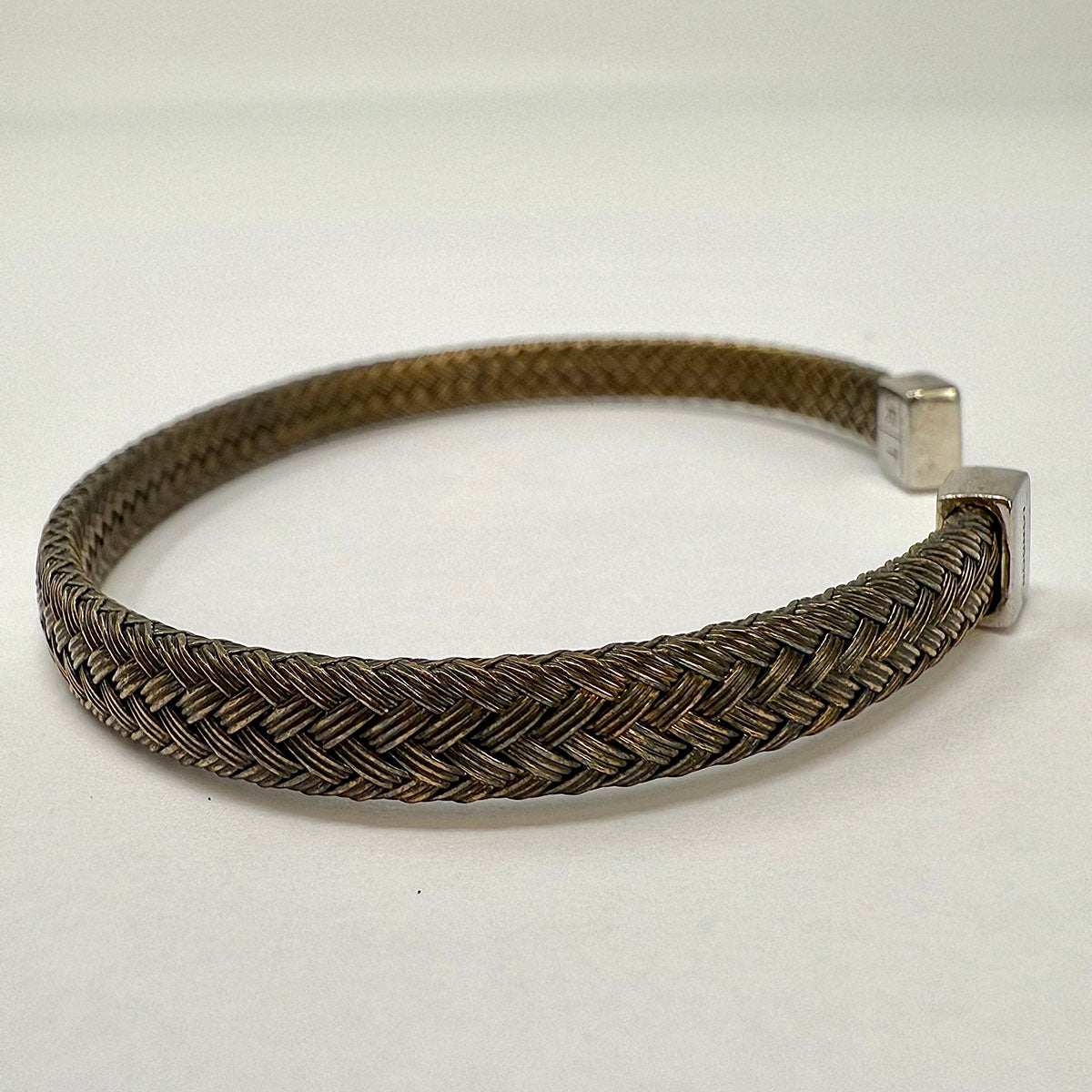 New Tateossian Sterling Silver and Cooper Weave Men's Cuff Bracelet